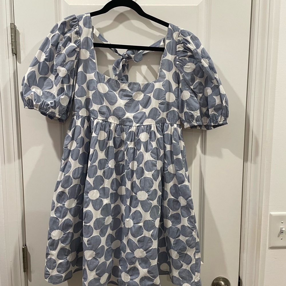 Altar'd State Dress with Blue and White Floral Design